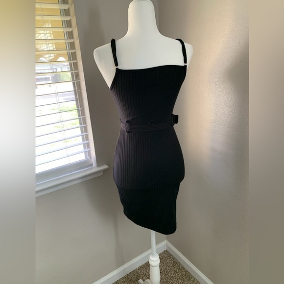 Small black “Say What” dress w/ belt - Picture 2 of 4